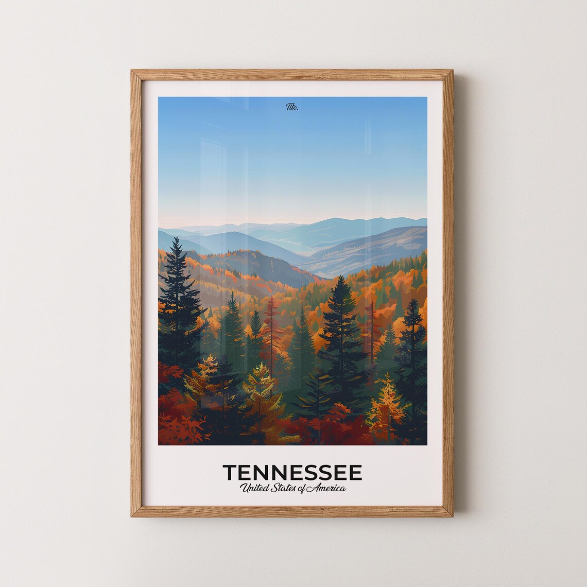 Tennessee Autumn Forest Mountains Fall Foliage Sunset Poster