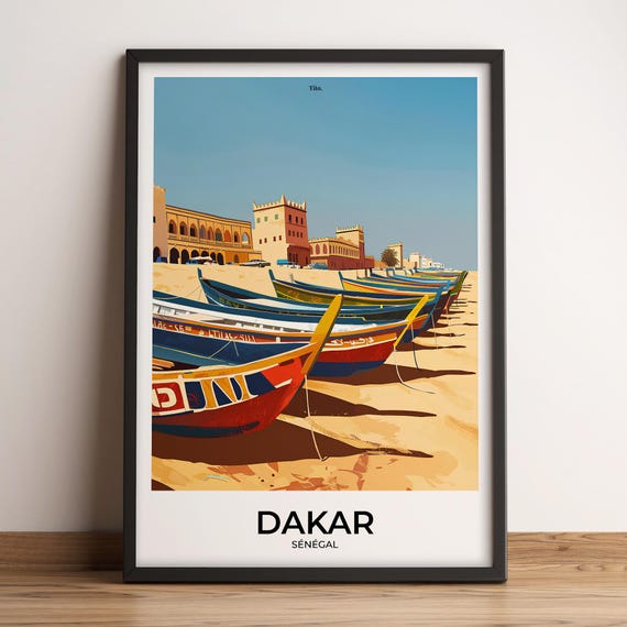 Dakar Poster Dakar Travel Poster Dakar Art Print Dakar Poster Dakar In Senegal Customizable Gift