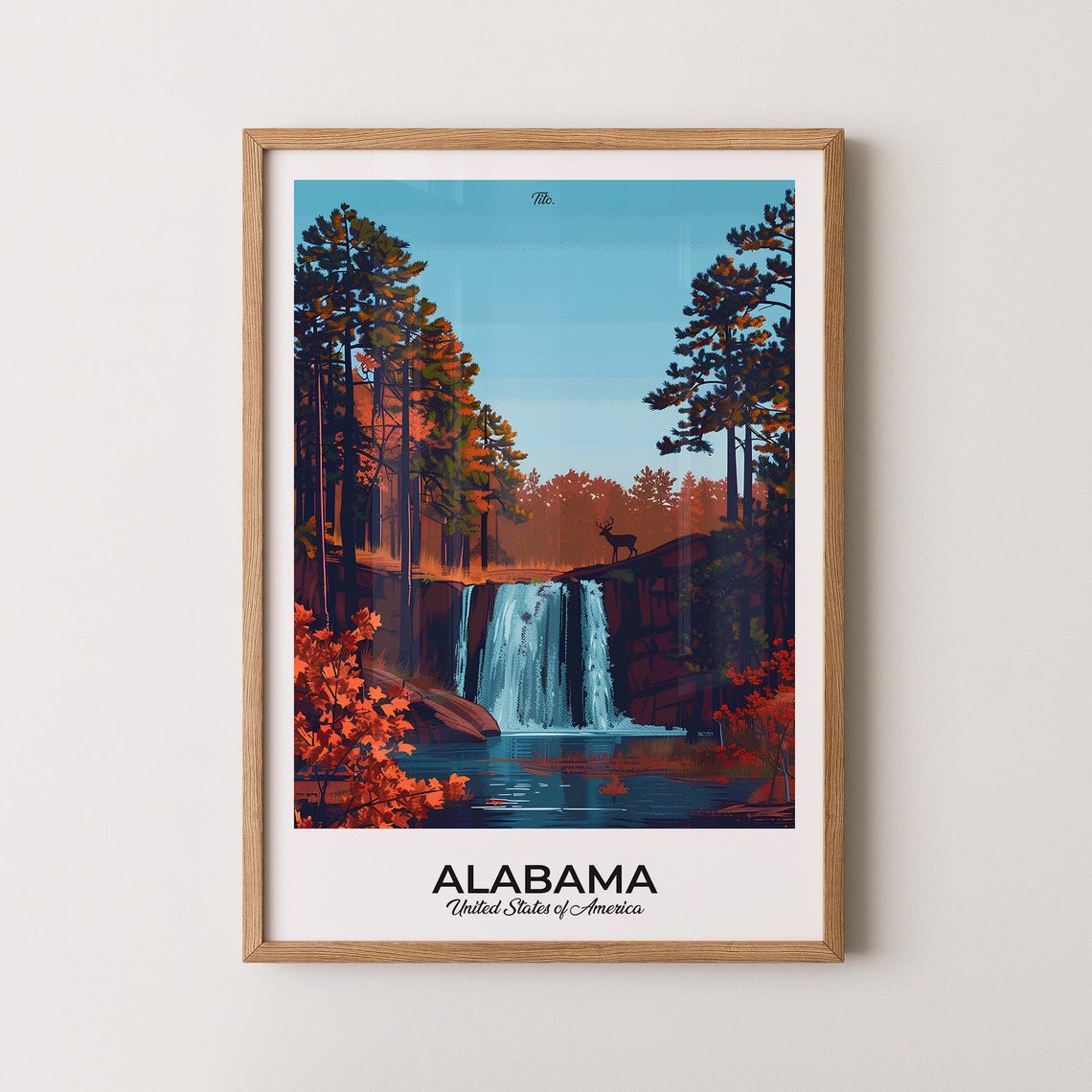 Alabama Poster Alabama Travel Poster Alabama Art Print Alabama Wall Art Usa Poster Gift For Travelers