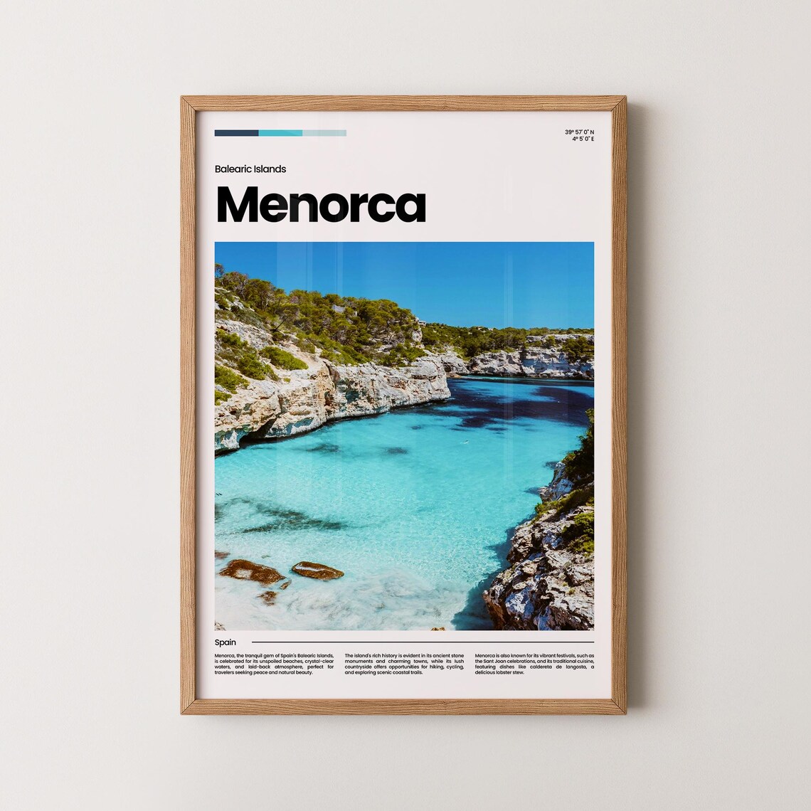 Menorca Spain Balearic Islands Crystal Clear Turquoise Cove Poster