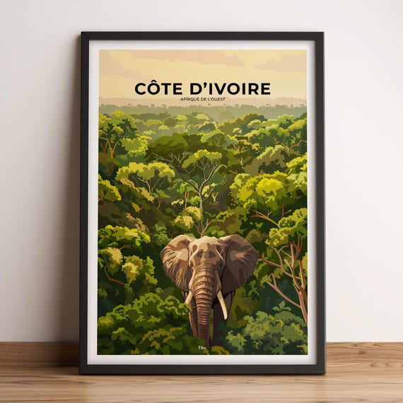Ivory Coast Poster Ivory Coast Travel Poster Ivory Coast Art Print Ivory Coast Poster Africa Travel Gift