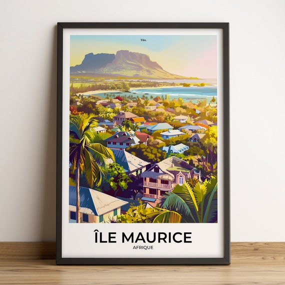 Mauritius Poster Mauritius Travel Poster Mauritius Art Print Mauritius Poster Mauritius In Africa Customizable Gift