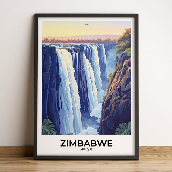 Zimbabwe Poster Zimbabwe Travel Poster Zimbabwe Art Print Zimbabwe Poster Zimbabwe In Africa Customizable Gift