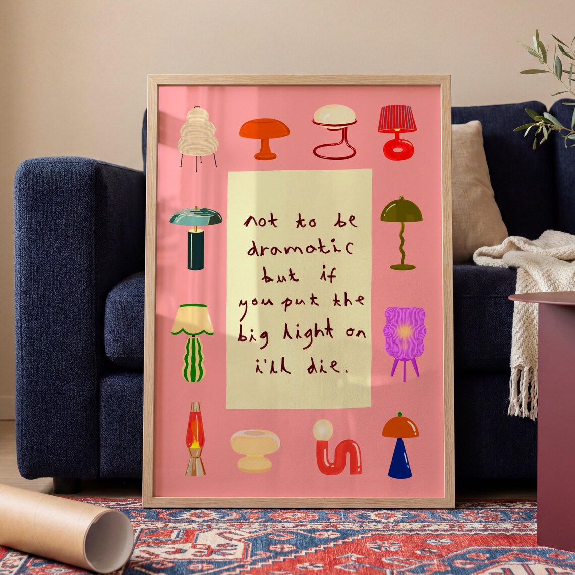 Funny Lamp Lover Big Light Poster Print