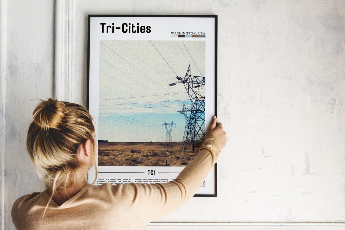 Tri Cities Poster Tri Cities Print Tri Cities Wall Art United States Photo United States Poster United States Print Travel Poster - Image 2