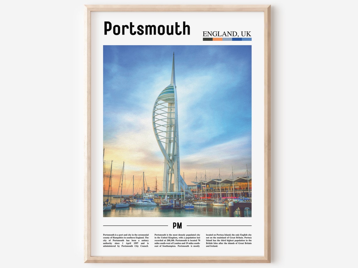 Portsmouth Print Portsmouth Poster Portsmouth Wall Art Oil Painting Poster Colorful City Print City Artwork Travel Artwork Travel Art
