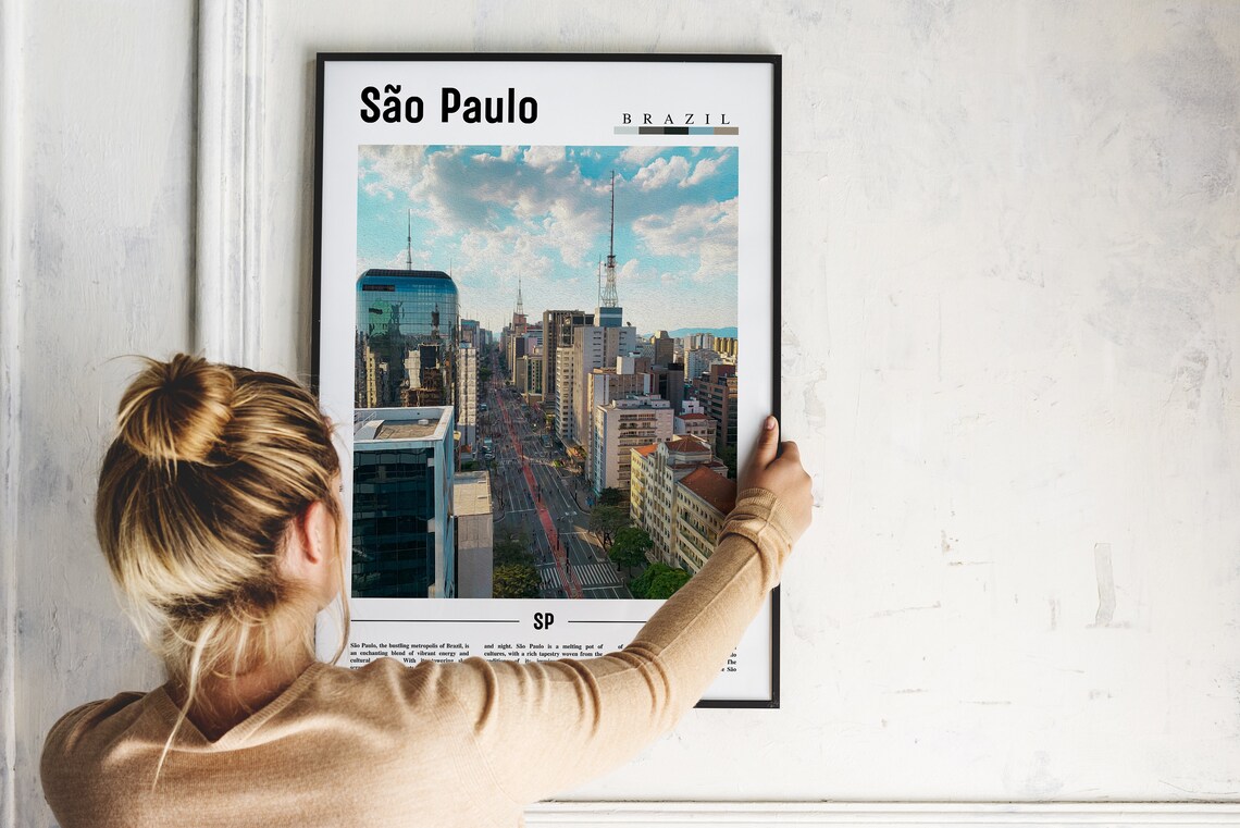 Sao Paulo Brazil City Avenue Skyline Travel Photo Poster Brazil - Image 2
