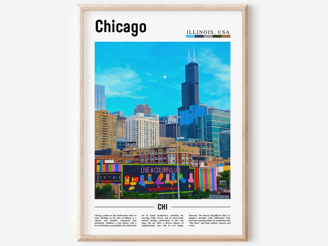 Chicago Print Chicago Poster Chicago Wall Art United States Photo United States Poster United States Print