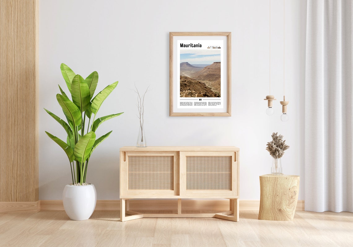 Mauritania Poster Mauritania Print Mauritania Wall Art Minimal Travel Print Travel Destination Oil Painting Poster - Image 2