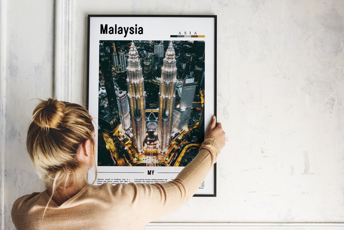 Malaysia Poster Malaysia Print Malaysia Wall Art Asia Print Asia Poster Asia Photo Minimal Travel Poster - Image 2