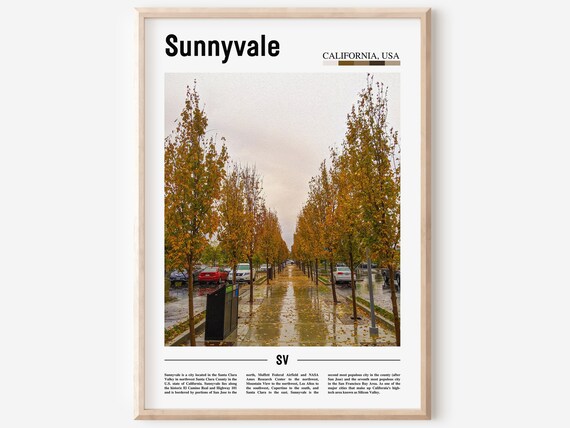Sunnyvale California Autumn Tree Lined Street Fall Foliage Poster