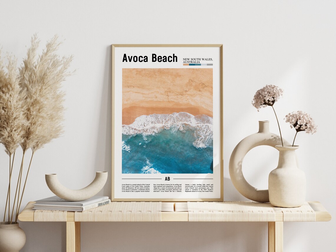 Avoca Beach New South Wales Aerial Surf Waves Travel Photo Poster - Image 3