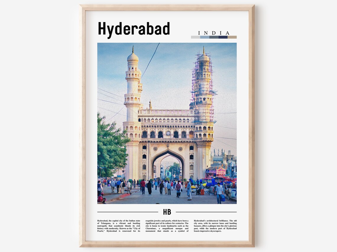 Hyderabad India Historic Charminar Monument Photo Travel Poster