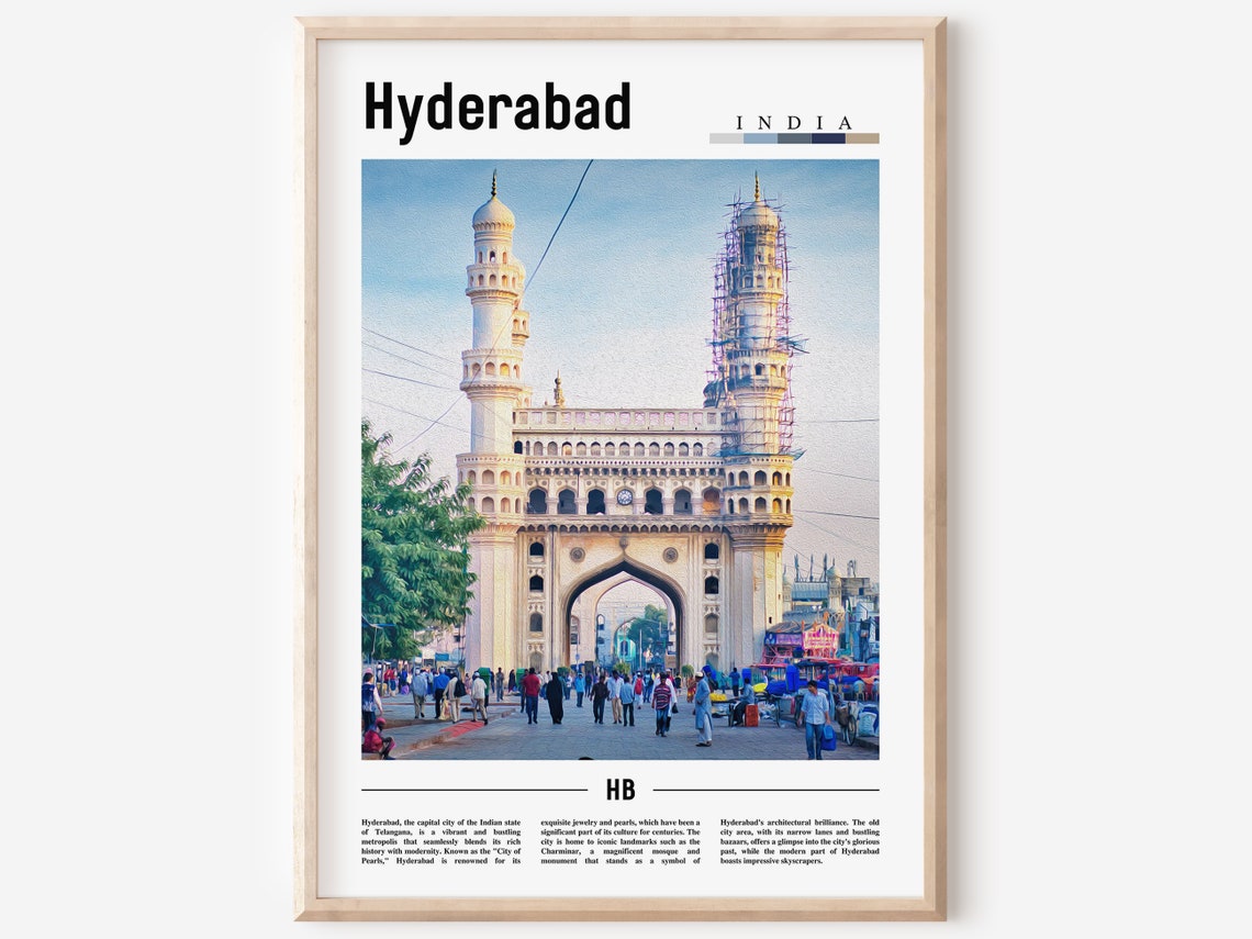 Hyderabad Poster Hyderabad Print Hyderabad Wall Art Asia Print Asia Poster Asia Photo Minimal Travel Poster
