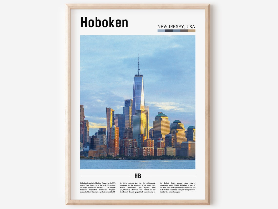 Hoboken Print Hoboken Poster Hoboken Wall Art United States Photo United States Poster United States Print Travel Poster