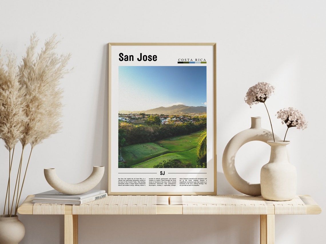 San Jose Poster San Jose Print San Jose Wall Art Minimal Travel Print Travel Destination Oil Painting Poster - Image 3