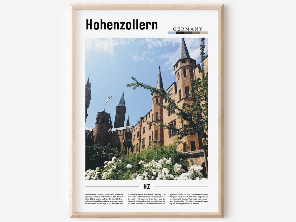 Hohenzollern Print Hohenzollern Poster Hohenzollern Wall Art Minimal Travel Print Minimal City Poster Destination Oil Painting Poster