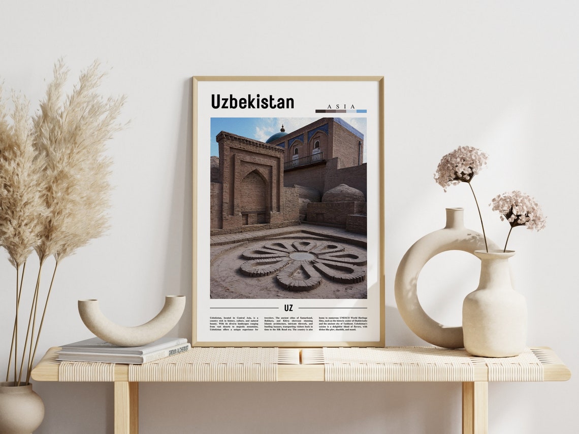 Uzbekistan Poster Uzbekistan Print Uzbekistan Wall Art Asia Print Asia Poster Asia Photo Minimal Travel Poster - Image 3