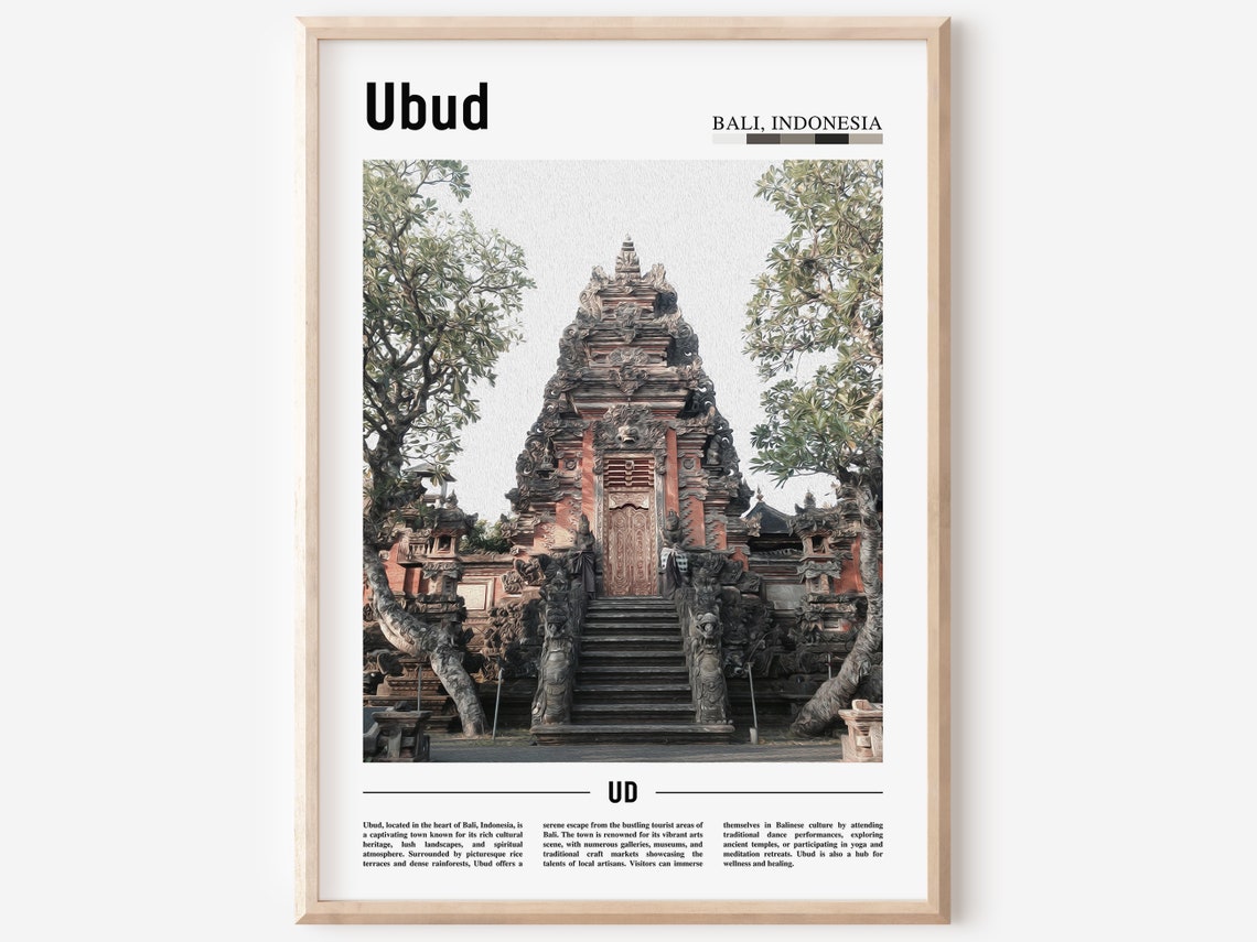 Ubud Bali Indonesia Ancient Carved Stone Temple Photo Poster