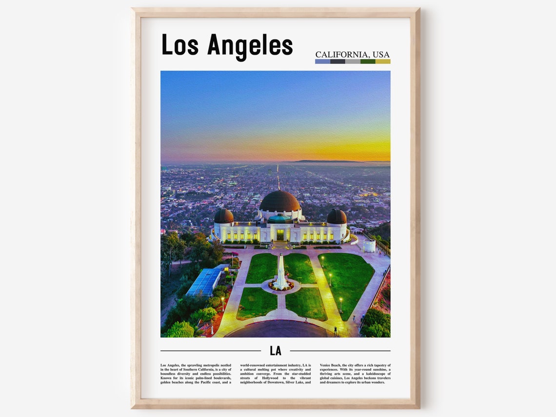 Los Angeles Griffith Observatory Sunset California Skyline Poster