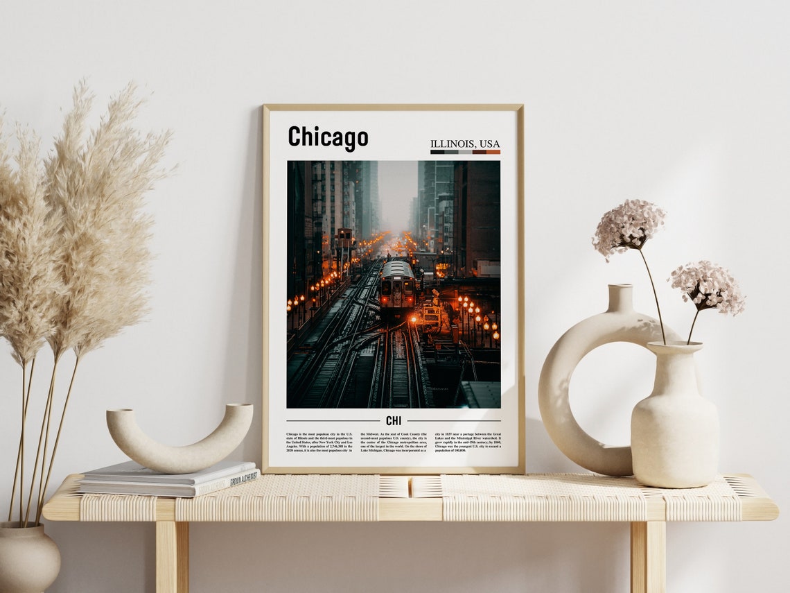 Chicago Print Chicago Poster Chicago Wall Art United States Photo United States Poster United States Print Travel Poster - Image 3