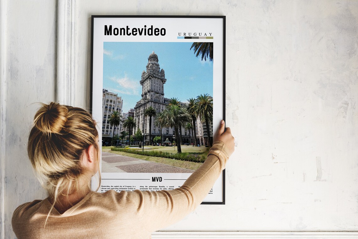Montevideo Uruguay Historic Plaza Landmark Photo Travel Poster - Image 2