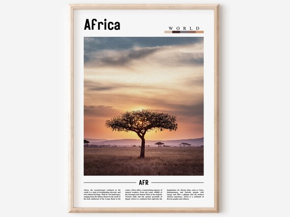Africa Poster Africa Print Africa Wall Art Minimal Travel Print Travel Destination Oil Painting Poster
