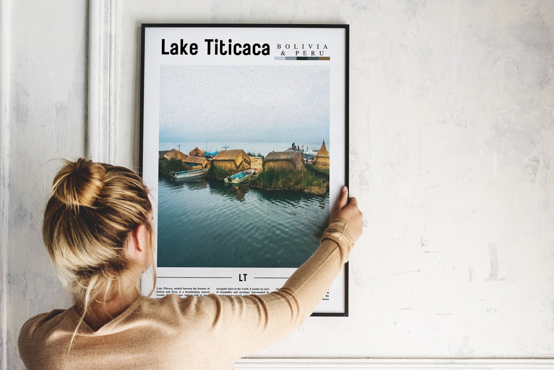 Lake Titicaca Poster Lake Titicaca Print Lake Titicaca Wall Art South America Poster South America Print Travel Poster - Image 2