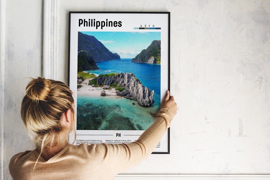 Philippines Asia Island Lagoon Beach Minimalist Travel Poster - Image 2
