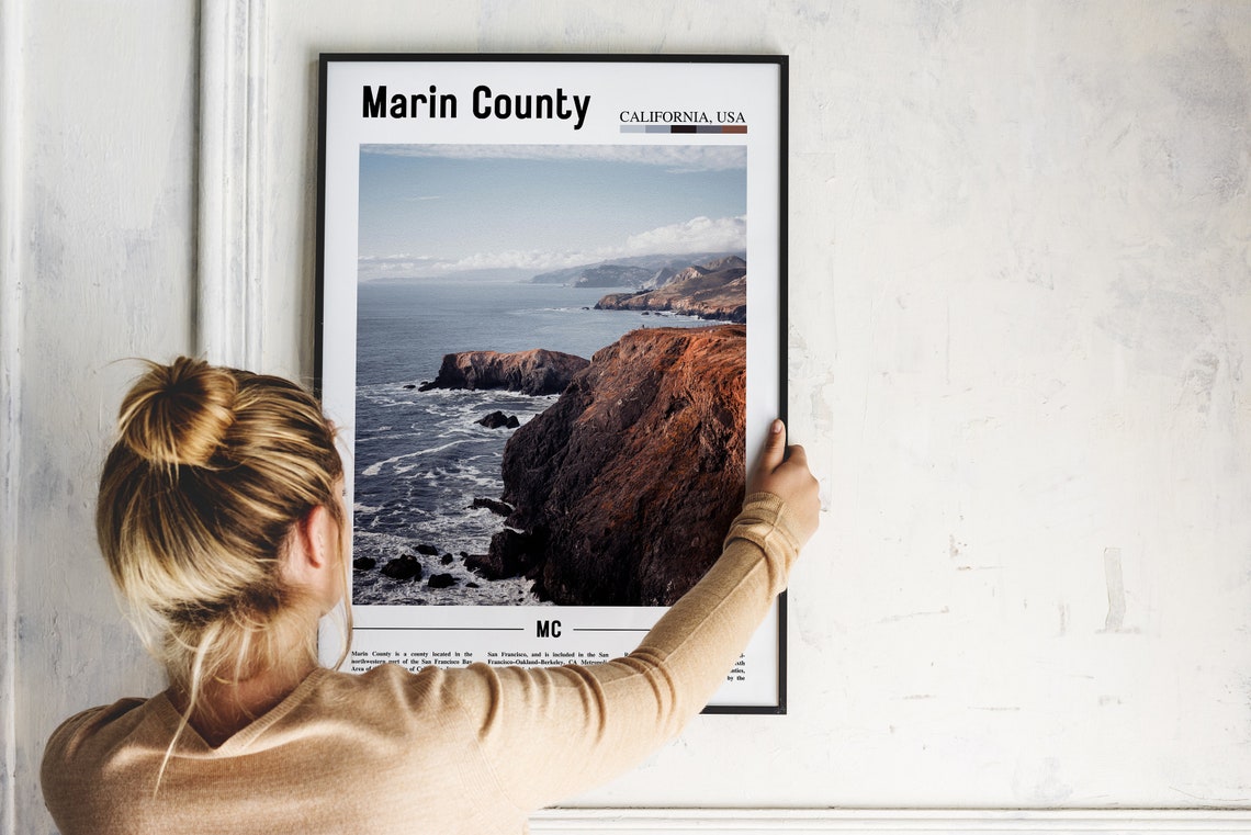 Marin County California Pacific Coast Cliffs Scenic Photo Poster - Image 2
