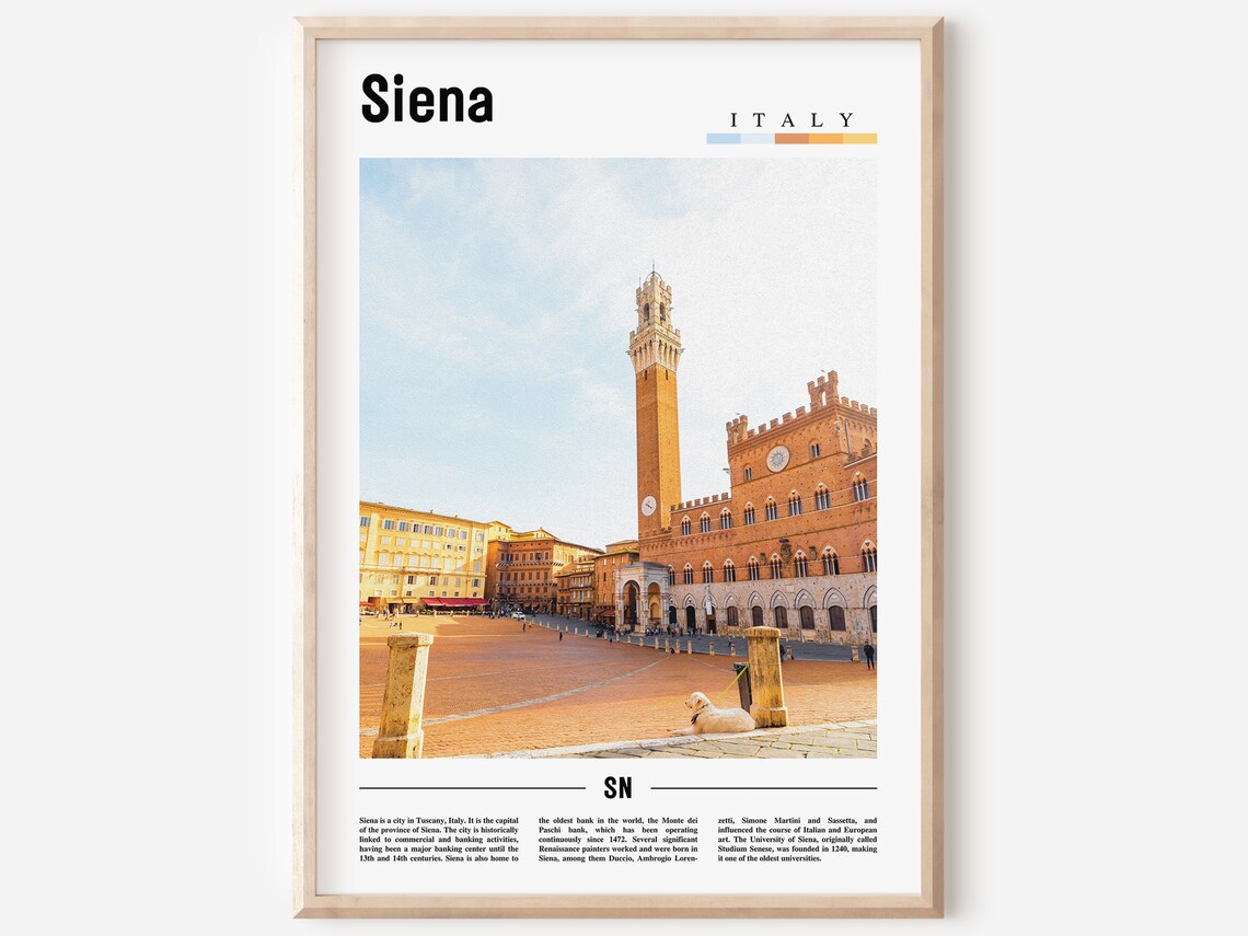 Siena Italy Historic Piazza Del Campo Torre Del Mangia Poster