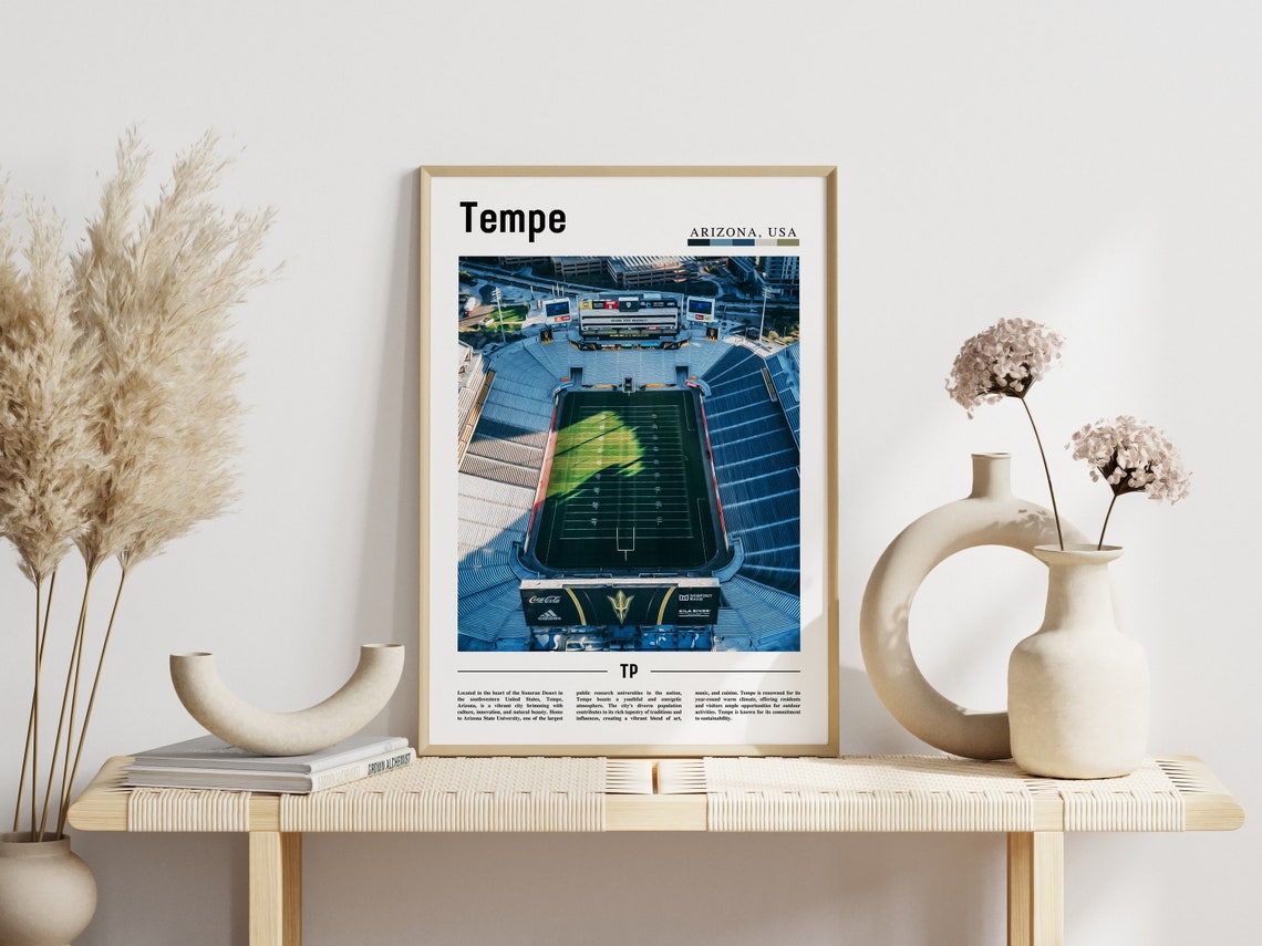 Tempe Poster Tempe Print Tempe Wall Art United States Photo United States Poster United States Print Travel Poster - Image 3