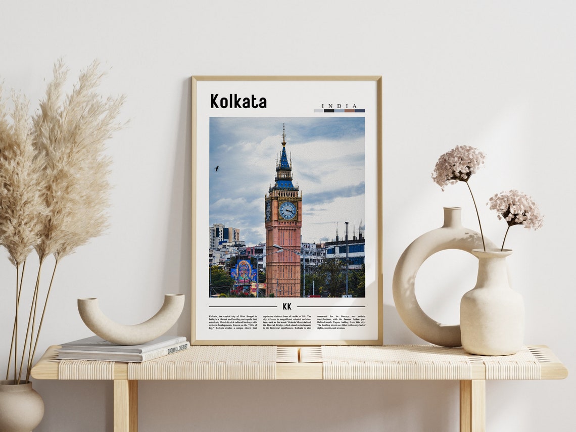 Kolkata Poster Kolkata Print Kolkata Wall Art Asia Print Asia Poster Asia Photo Minimal Travel Poster - Image 3