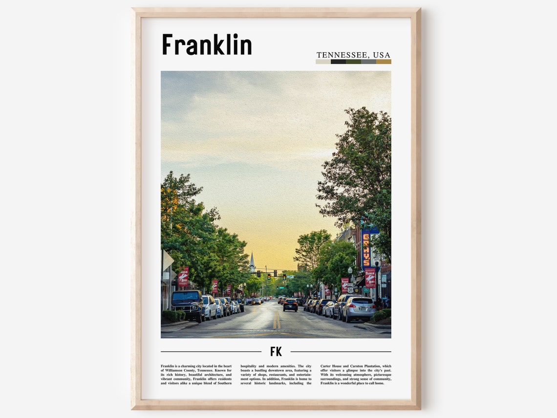Franklin Poster Franklin Print Franklin Wall Art United States Photo United States Poster United States Print Travel Poster