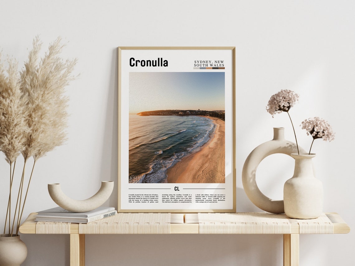 Cronulla Sydney New South Wales Beach Aerial Sunset Photo Poster - Image 3