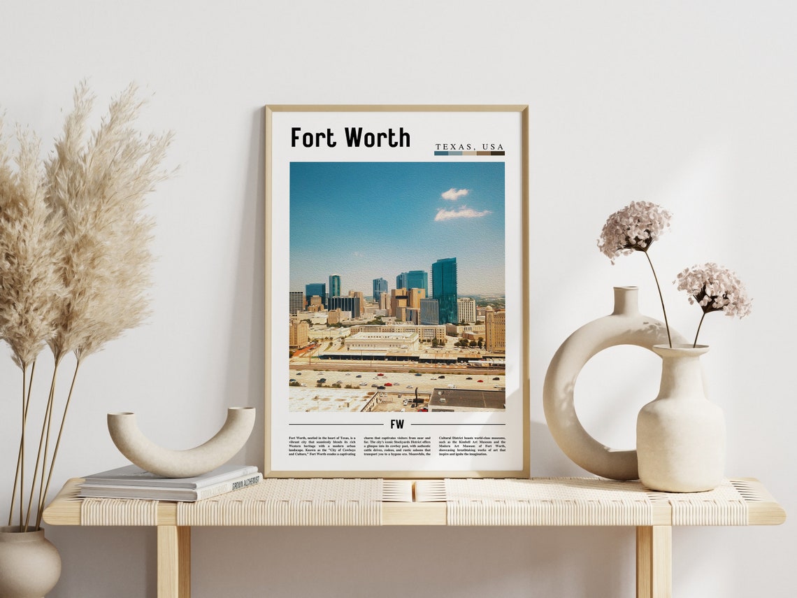Fort Worth Poster Fort Worth Print Fort Worth Wall Art United States Photo United States Poster United States Print Travel Poster - Image 3
