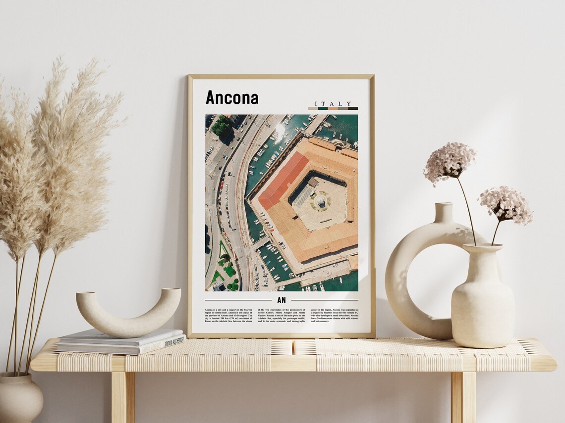 Ancona Italy Aerial Harbor Photo Coastal City Travel Art Print - Image 3