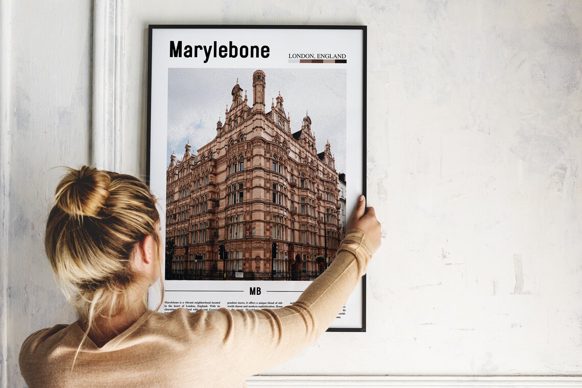 Marylebone Poster Marylebone Print Marylebone Wall Art Europe Photo Europe Poster Europe Print Travel Poster - Image 2