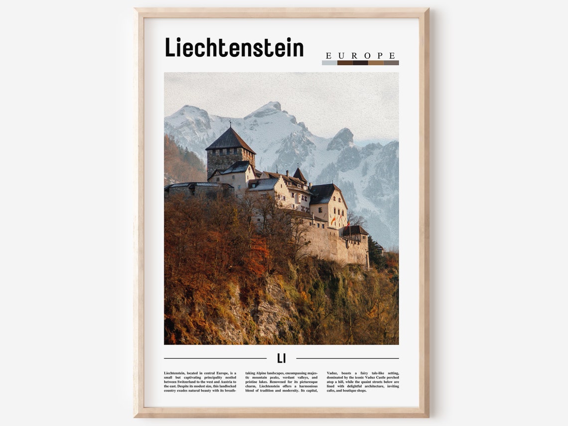 Liechtenstein Poster Liechtenstein Print Liechtenstein Wall Art Europe Photo Europe Poster Europe Print Travel Poster