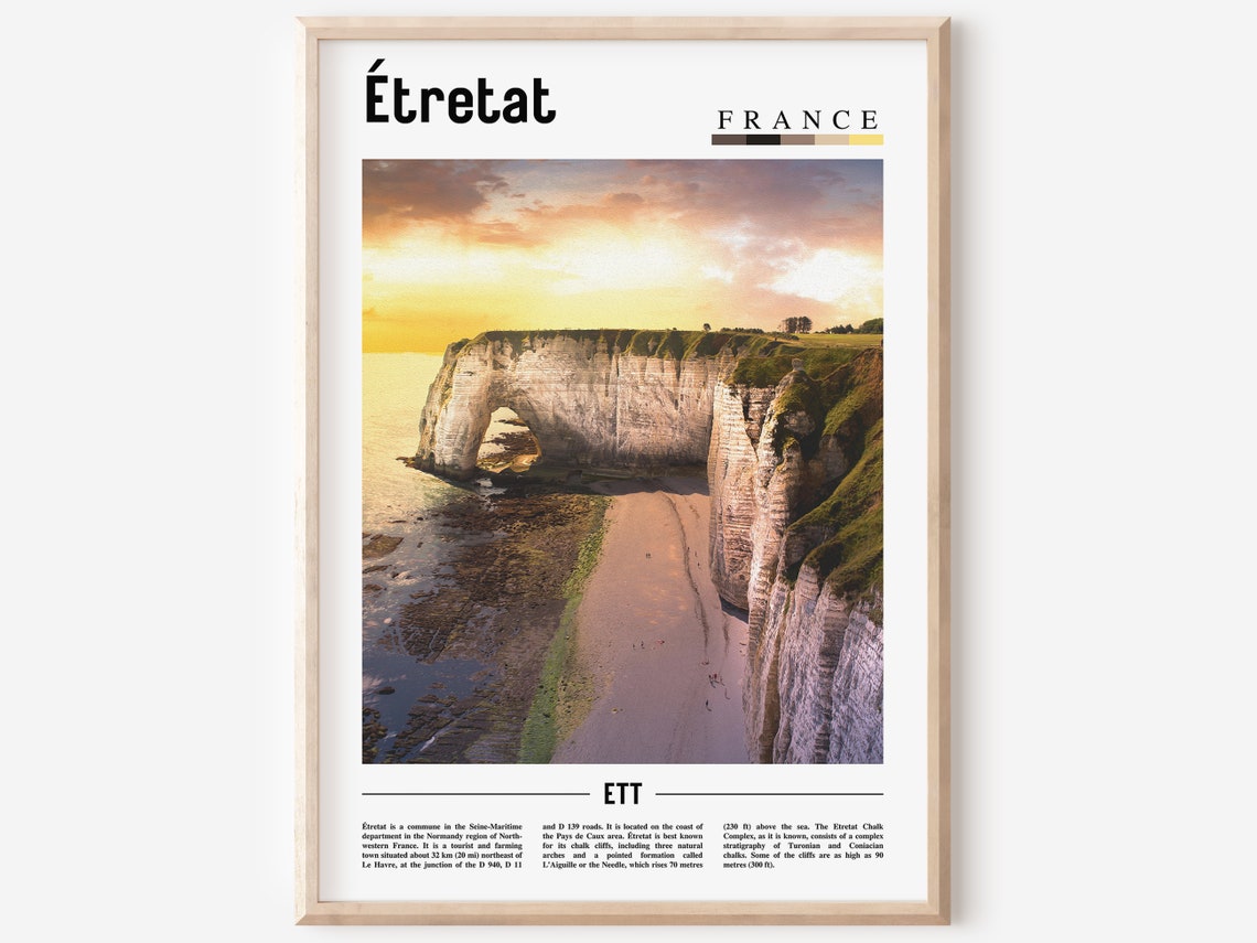 Tretat Print Tretat Poster Tretat Wall Art France Photo France Poster France Print France Wall Art Minimal Travel Poster