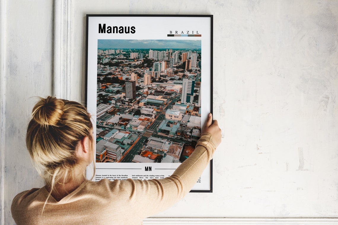 Manaus Brazil Aerial Cityscape View Amazon Gateway Travel Poster - Image 2