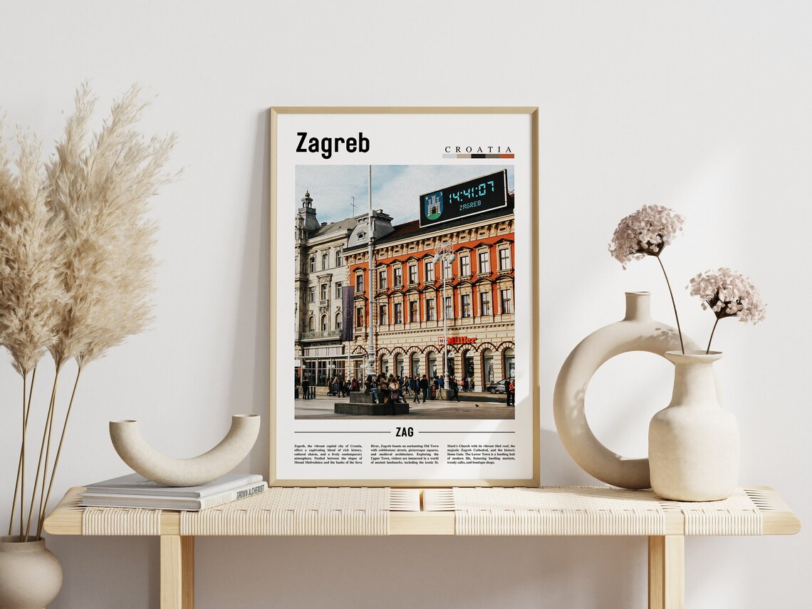 Zagreb Croatia Travel Photography Poster Main Square City Scene - Image 3