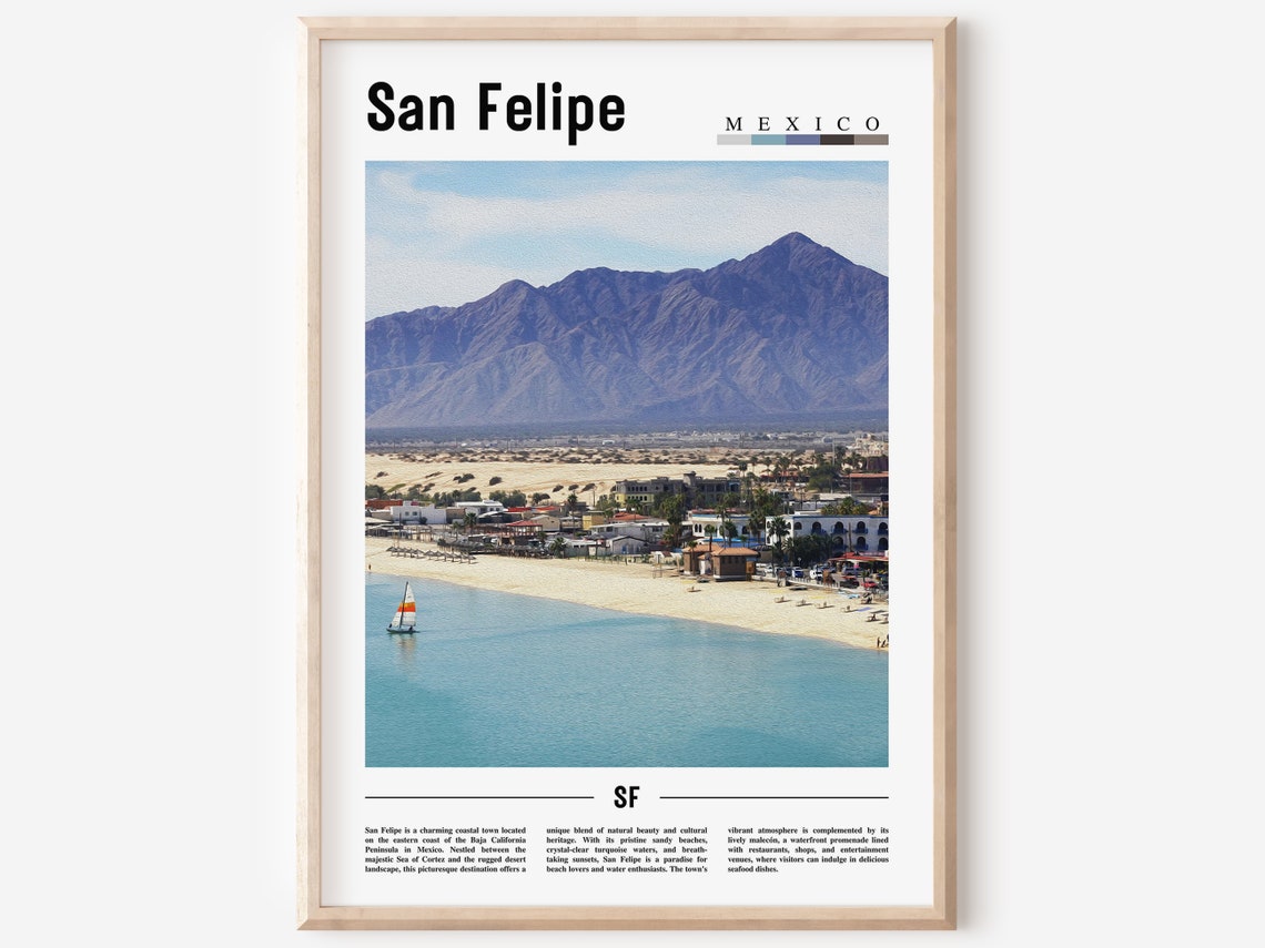 San Felipe Mexico Desert Beach Town Mountain View Travel Poster