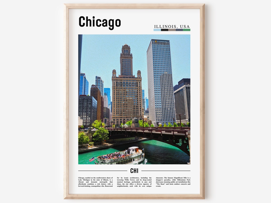 Chicago Print Chicago Poster Chicago Wall Art United States Photo United States Poster United States Print