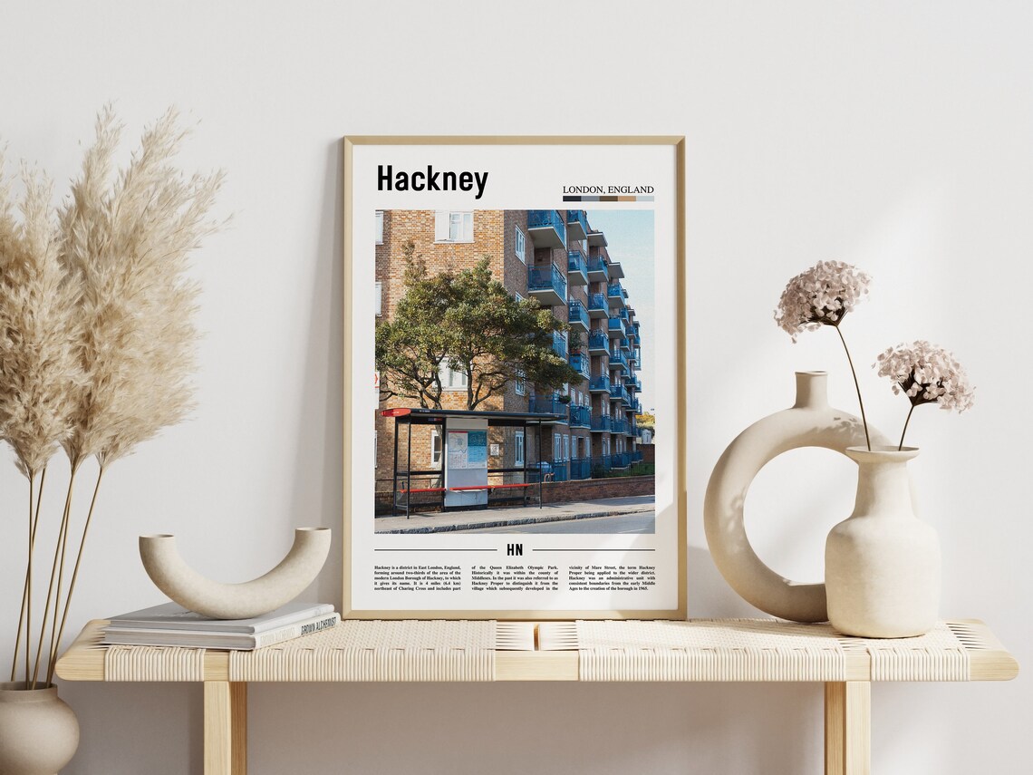 Hackney London England Brick Flats Bus Stop Street Photo Travel Poster - Image 3