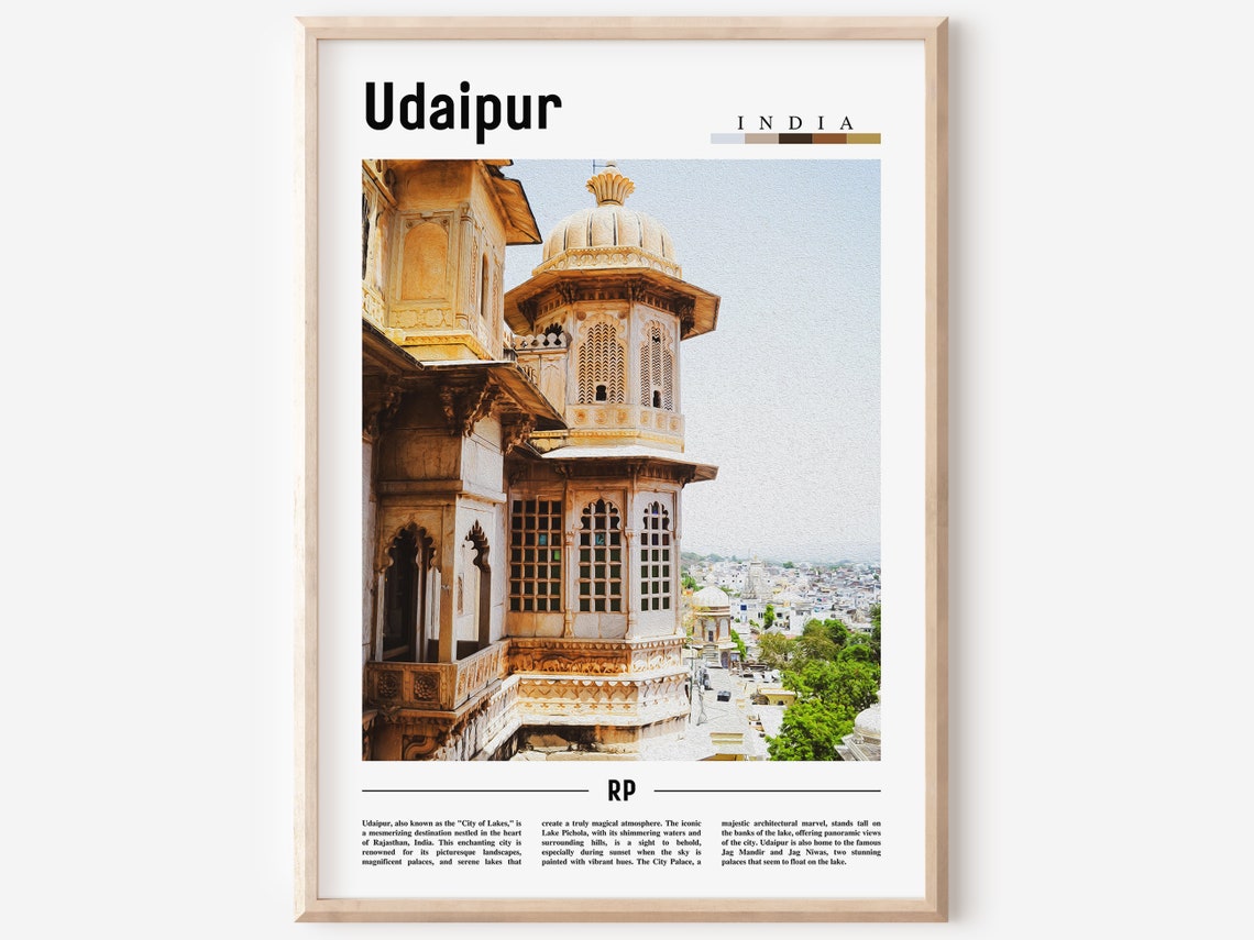 Udaipur India City Palace Architecture Heritage Travel Poster