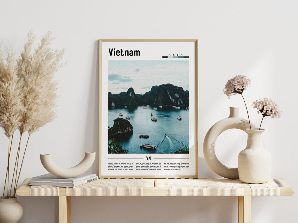 Vietnam Poster Vietnam Print Vietnam Wall Art Asia Print Asia Poster Asia Photo Minimal Travel Poster - Image 3