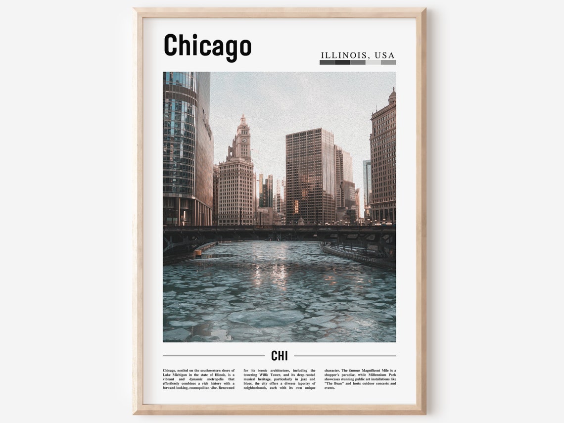 Chicago Print Chicago Poster Chicago Wall Art United States Photo United States Poster United States Print