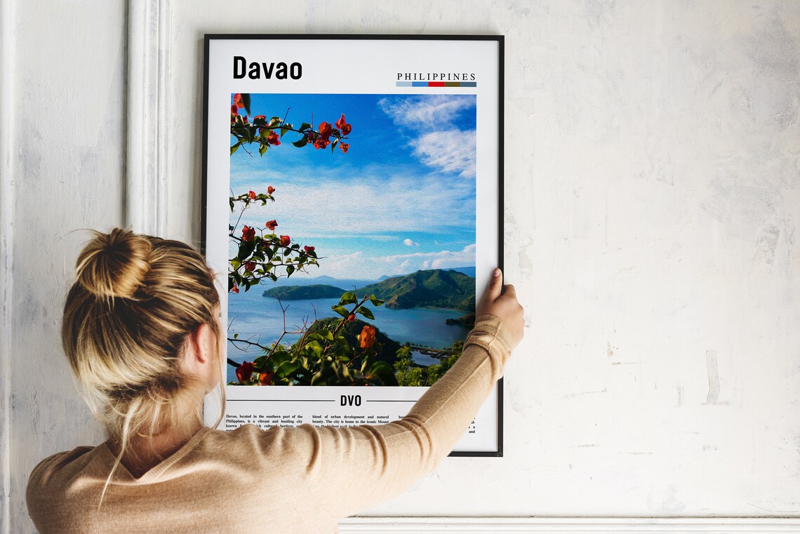 Davao Philippines Tropical Bay Bougainvillea Travel Photo Poster - Image 2