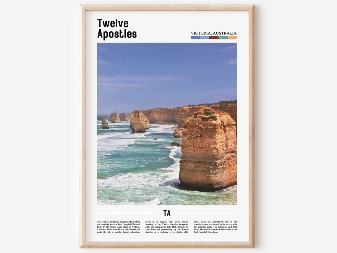 Twelve Apostles Victoria Australia Limestone Sea Stacks Scene Poster